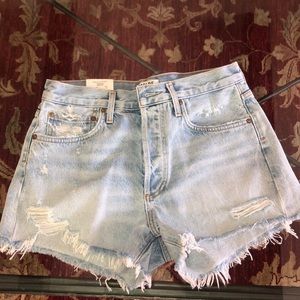Agolde Parker vintage cut off shorts in Broken